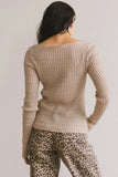 Gemma Sheer Ribbed Top in Tan FINAL SALE