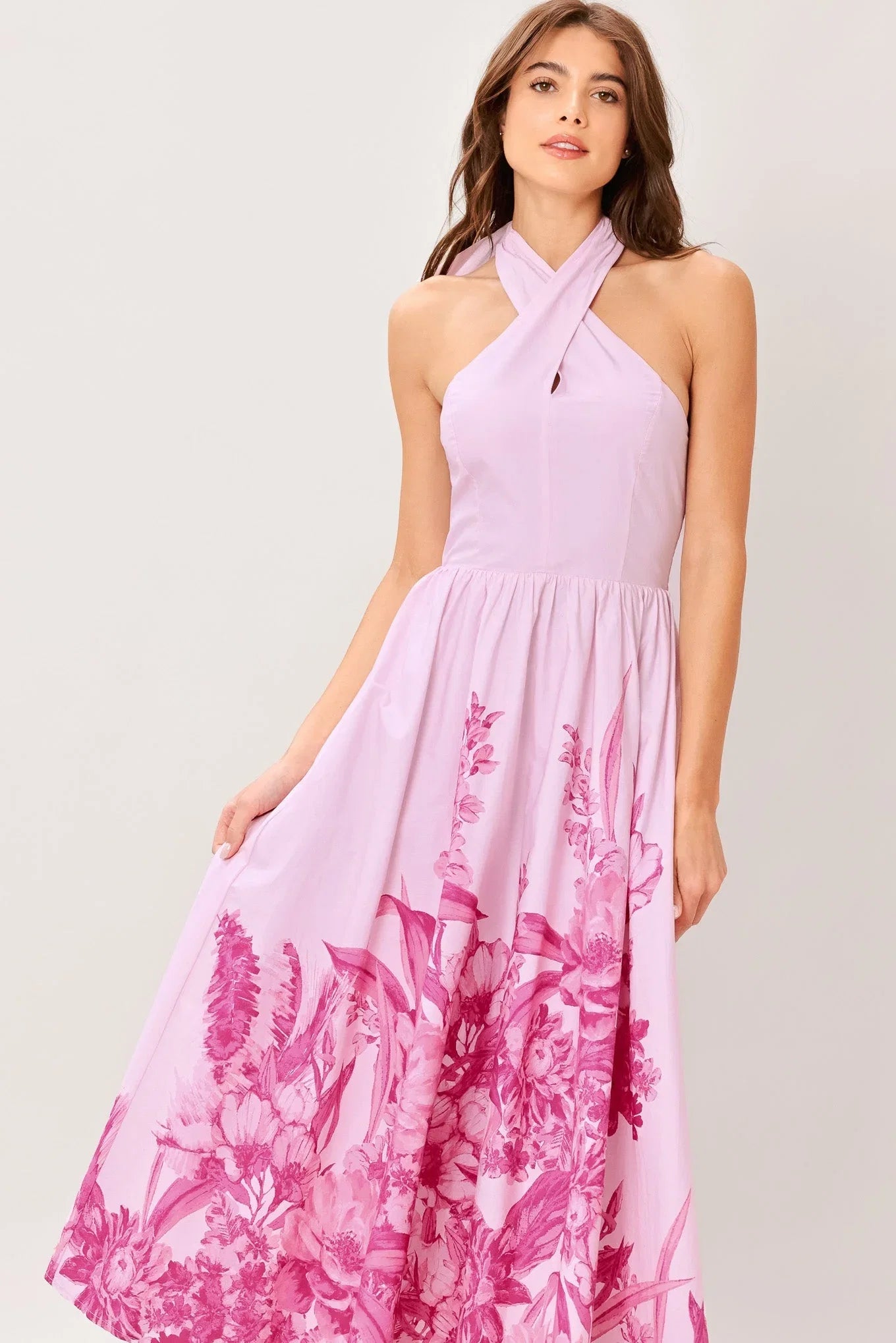 ROSELIGHT DREAM LIGHT PINK MIDI DRESS
