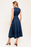RAW BEAUTY DENIM MIDI DRESS