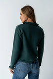 Trixie Ruffled Cardigan in Hunter Green