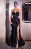 PETRA GOWN STRUCTURED BODICE WITH PLEATED DETAIL