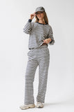 Taya Striped Wide Leg Pants in Navy FINAL SALE