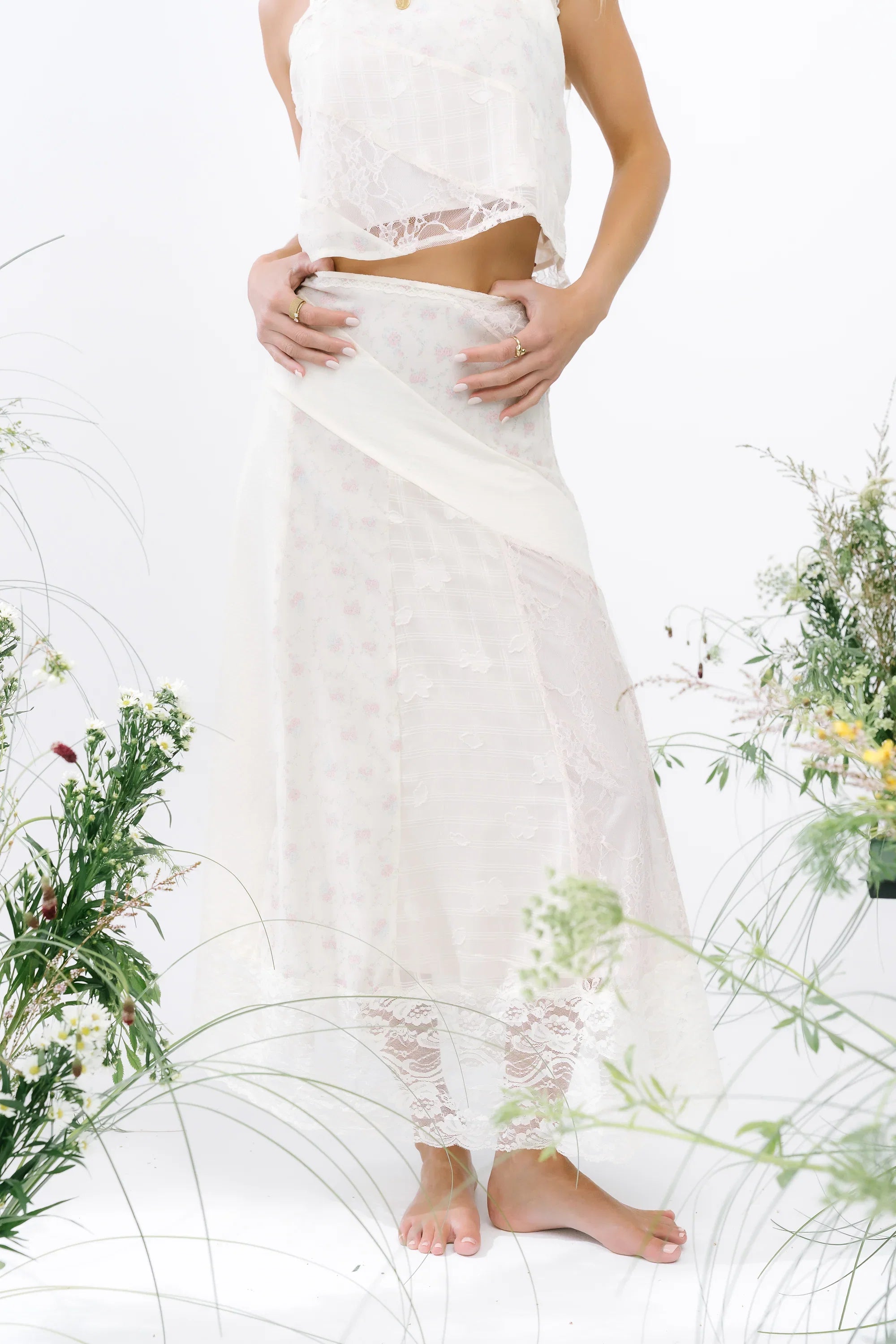 Cali Mixed Media Maxi Skirt
