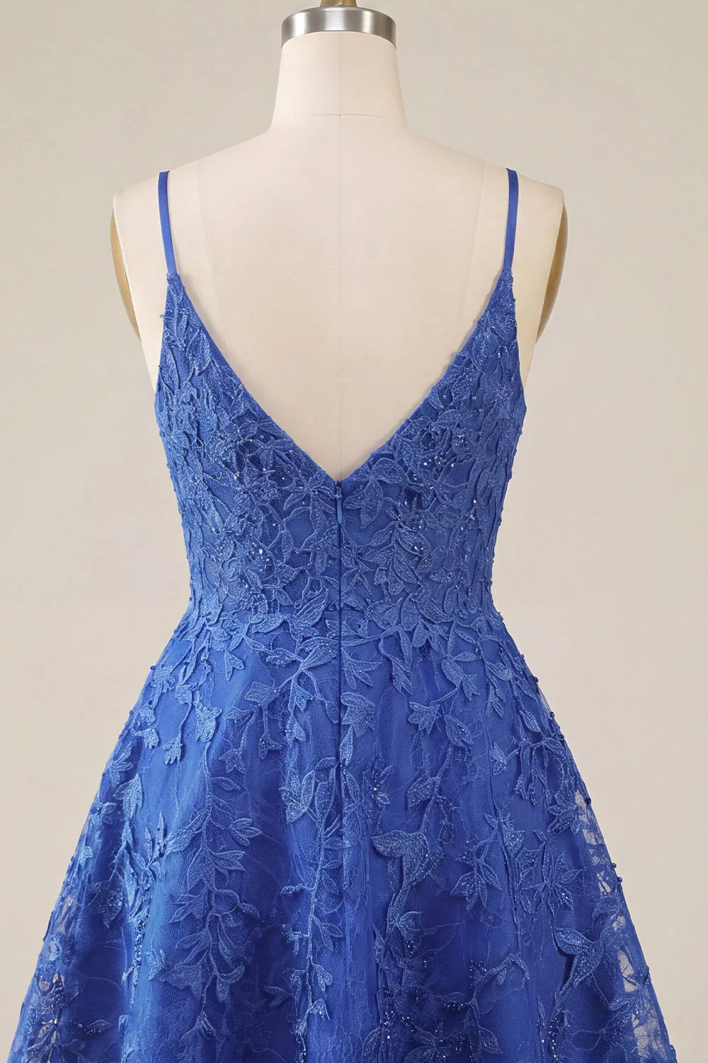 Royal Blue Applique Spaghetti Straps A Line Homecoming Dress