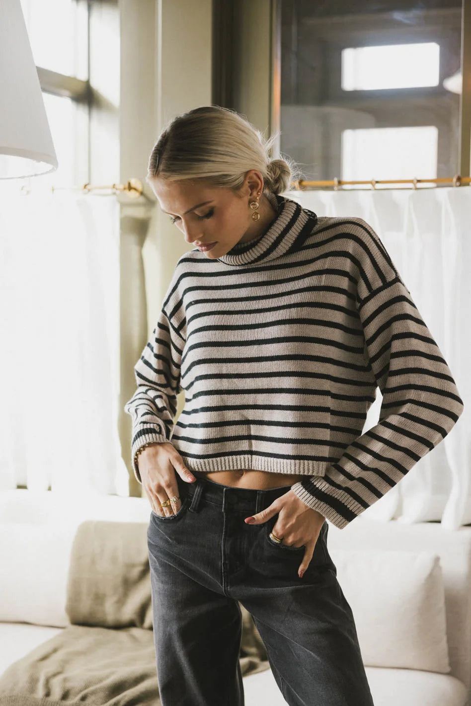 Miya Striped Turtleneck Sweater FINAL SALE