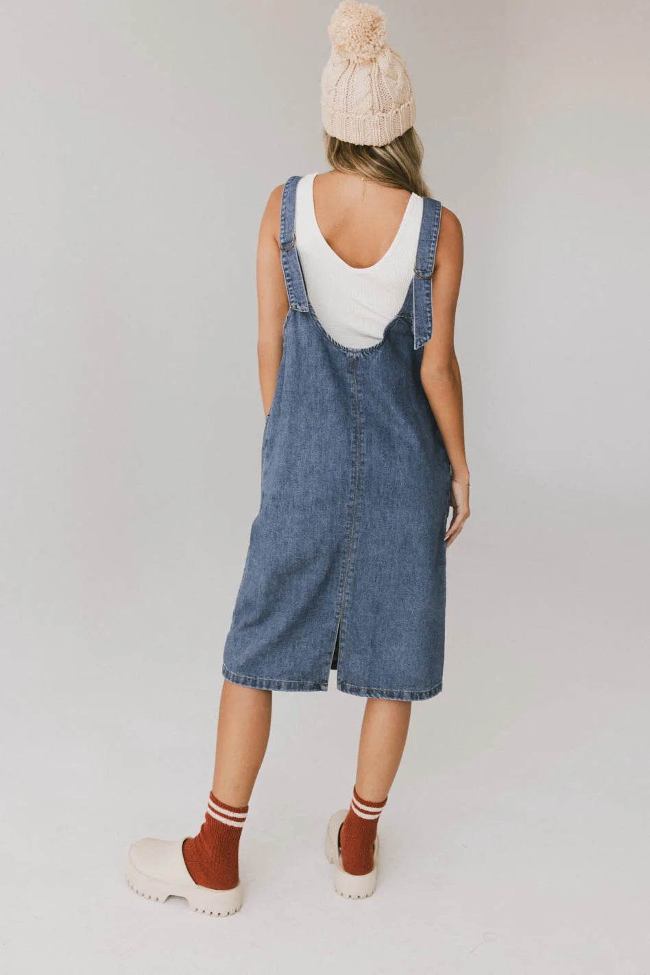 Camry Overall Dress in Dark Wash FINAL SALE