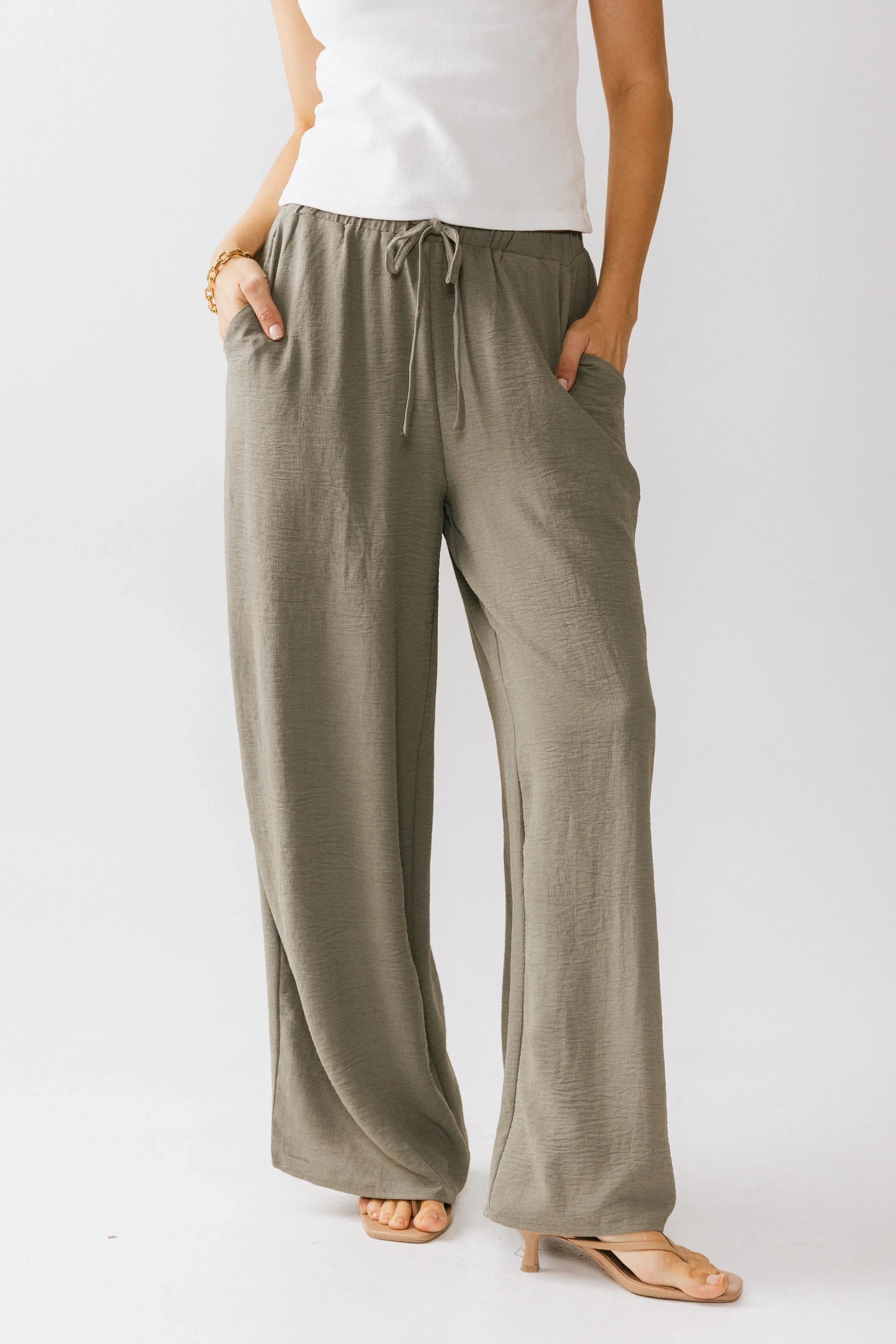 Salma Wide Leg Pants in Olive