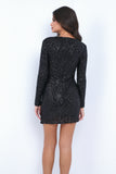 Kia Sequin Mini Dress Black