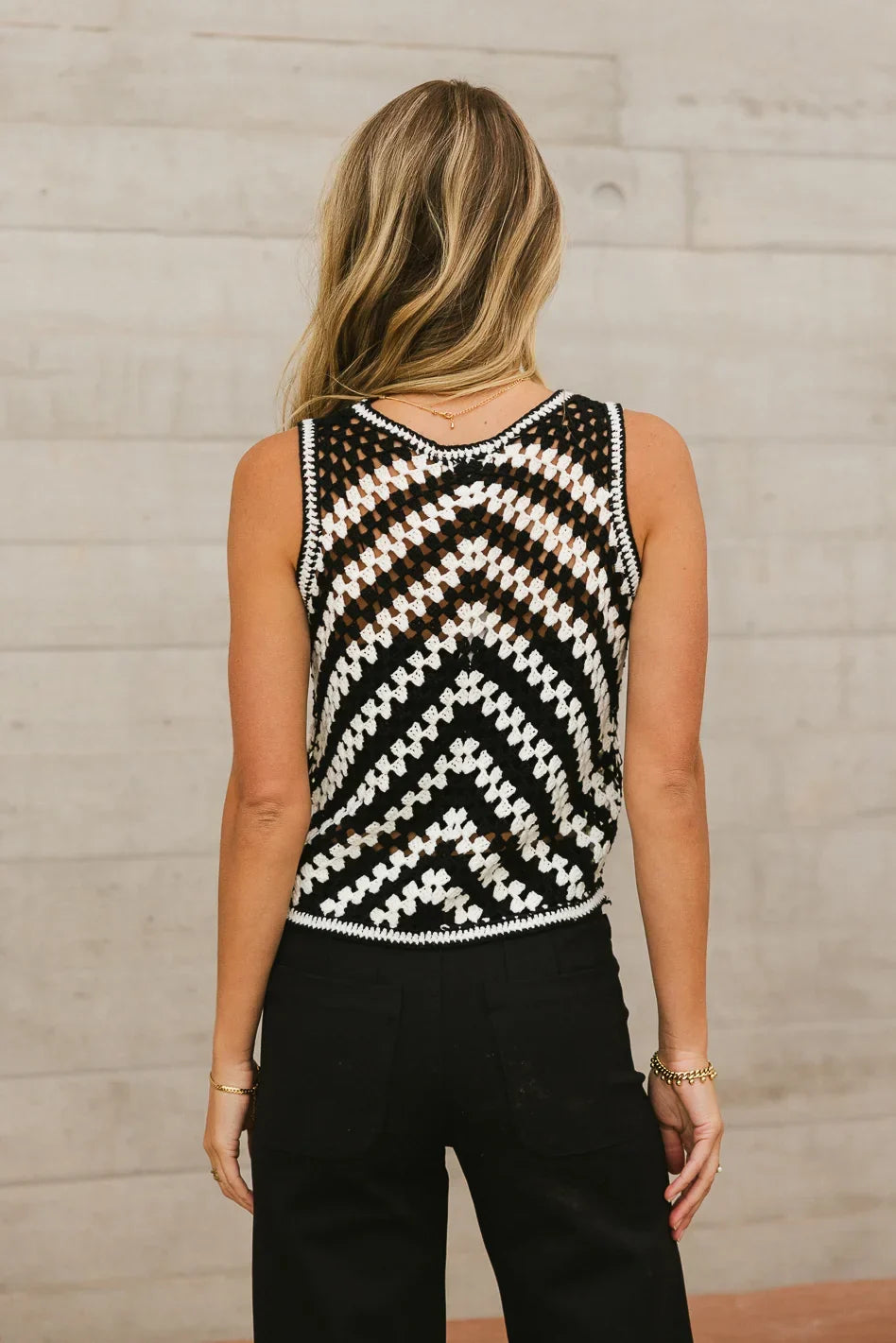 Nori Crocheted Sweater Vest FINAL SALE