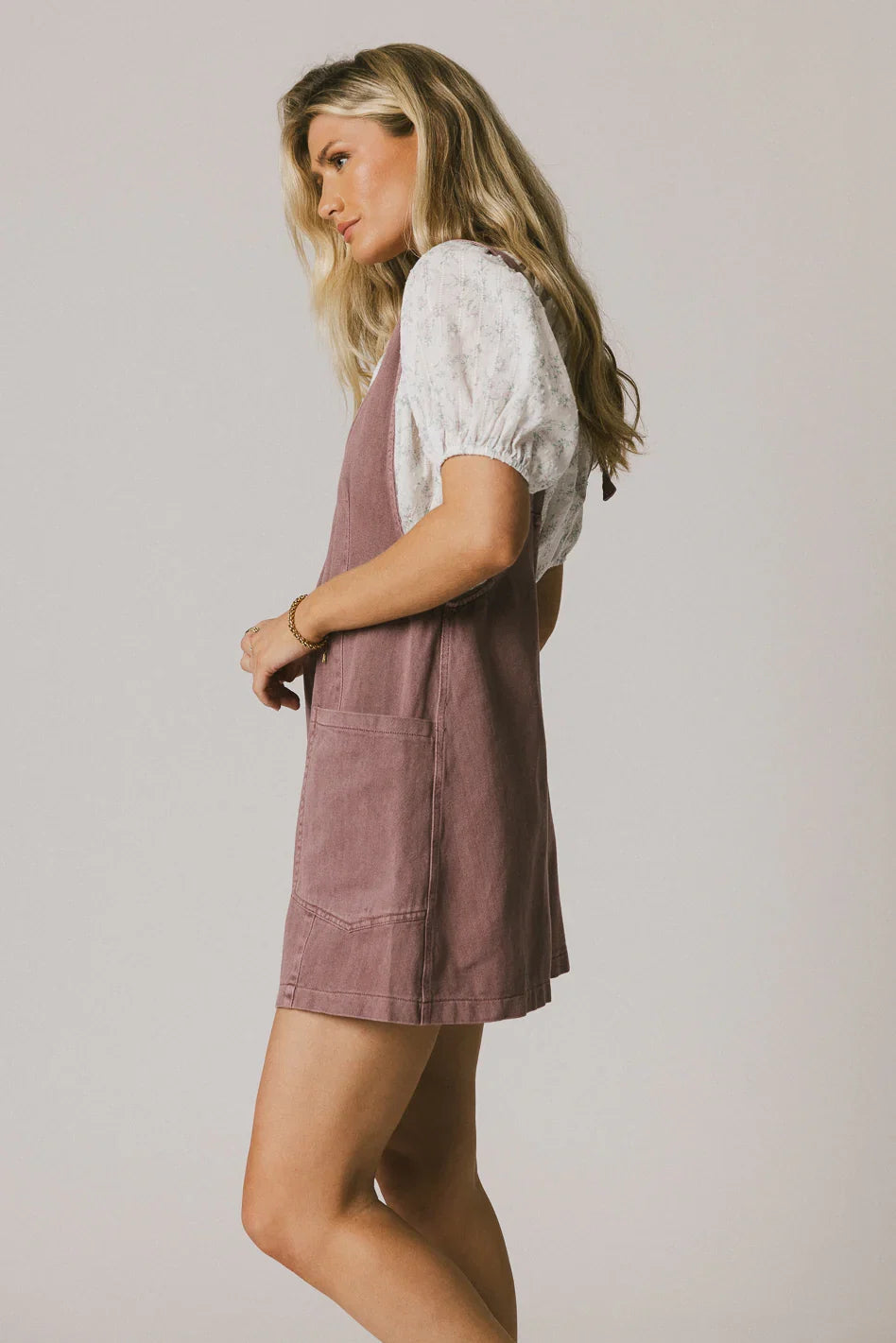 Scottie Denim Overalls in Mauve FINAL SALE