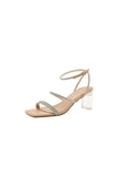 Square Open Toe Rhinestone Straps Party Shoes