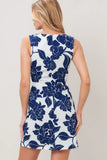 NAVY ESSENCE FLORAL MINI DRESS