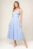SUMMER INVITE PASTEL BLUE MIDI DRESS