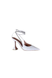 White Lace Up High Heel Sandals