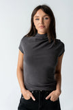 Marilyn Gathered Top in Grey