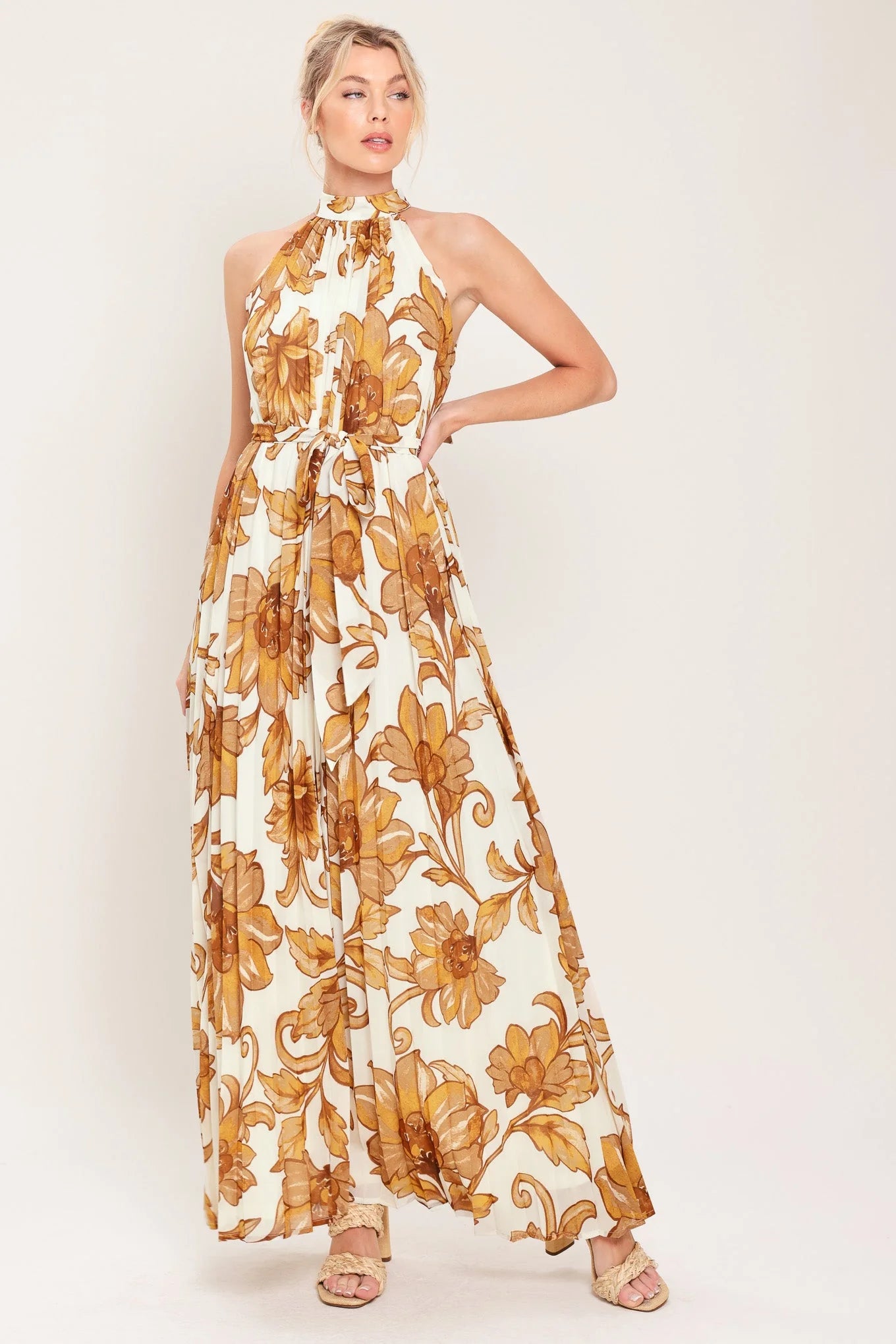 HONEY LUXE HALTER MAXI DRESS