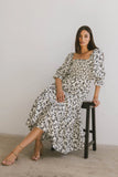 Kiran Floral Midi Dress in Cream FINAL SALE
