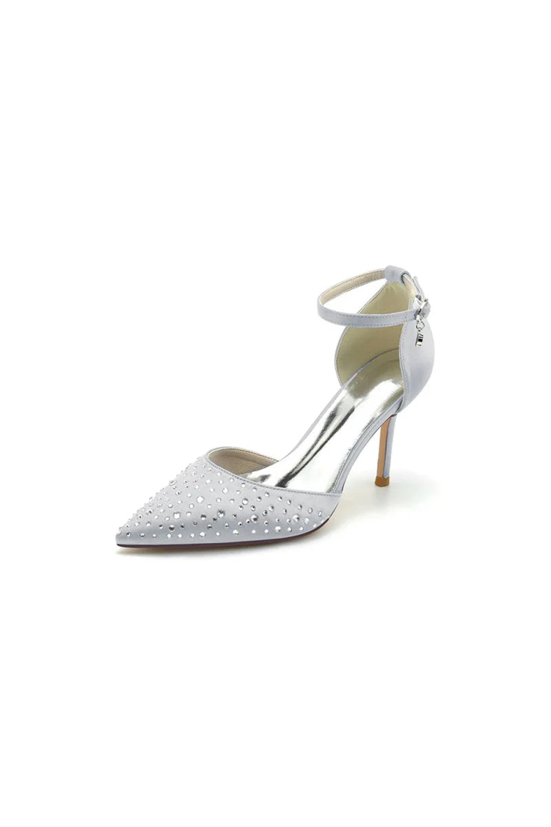 Pointed Toe High Heels with Ankle Strap