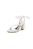 Pearl Open Toe Ankle Strap High Heels