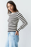 Waldorf Striped Top in Black