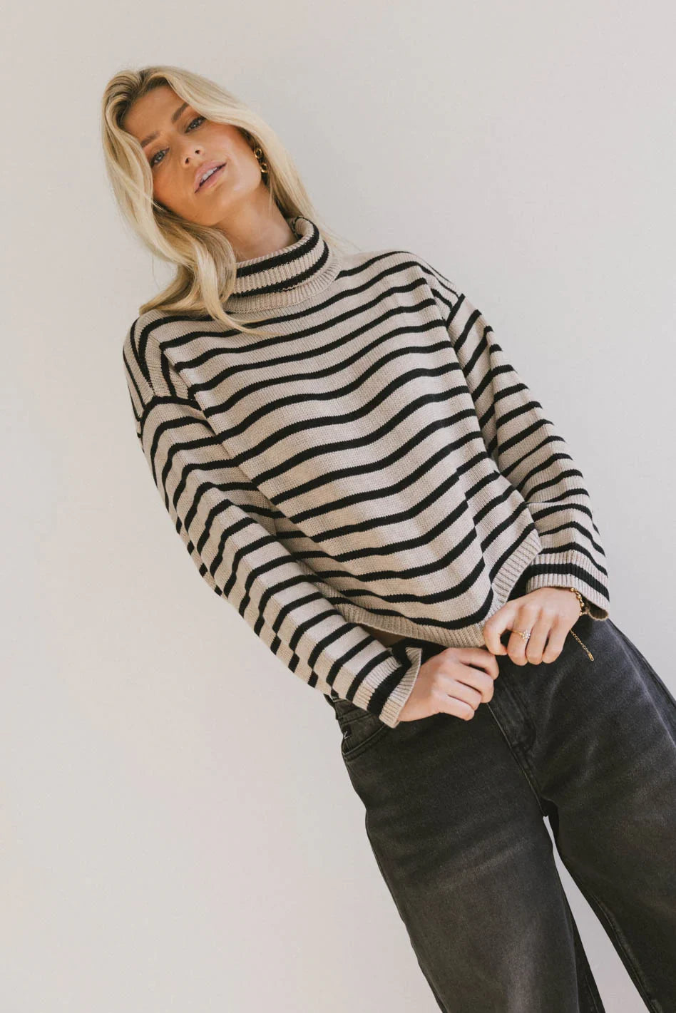 Miya Striped Turtleneck Sweater FINAL SALE