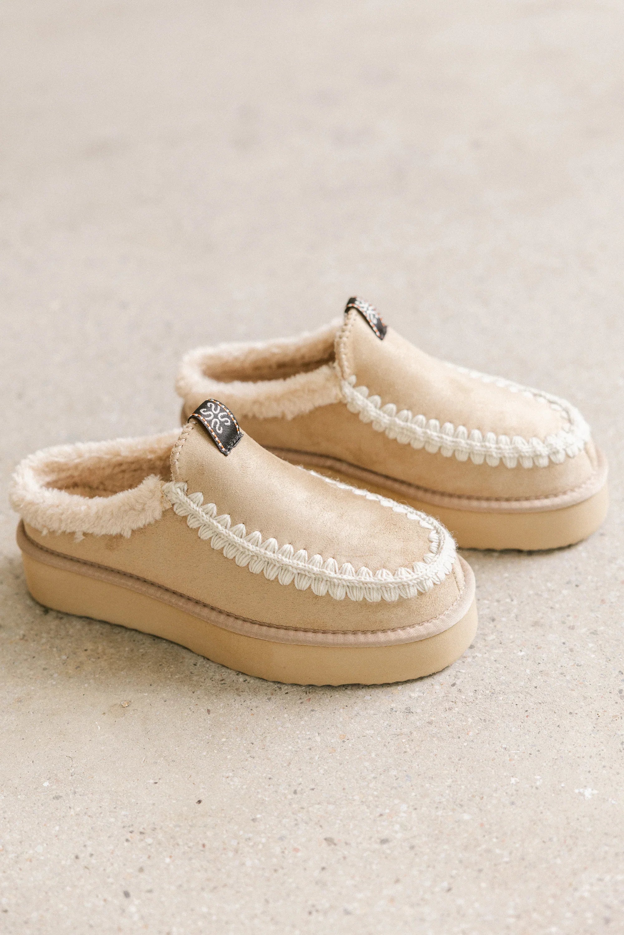 Cecily Platform Slipper in Natural