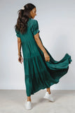 Amanda Tiered Dress in Hunter Green FINAL SALE