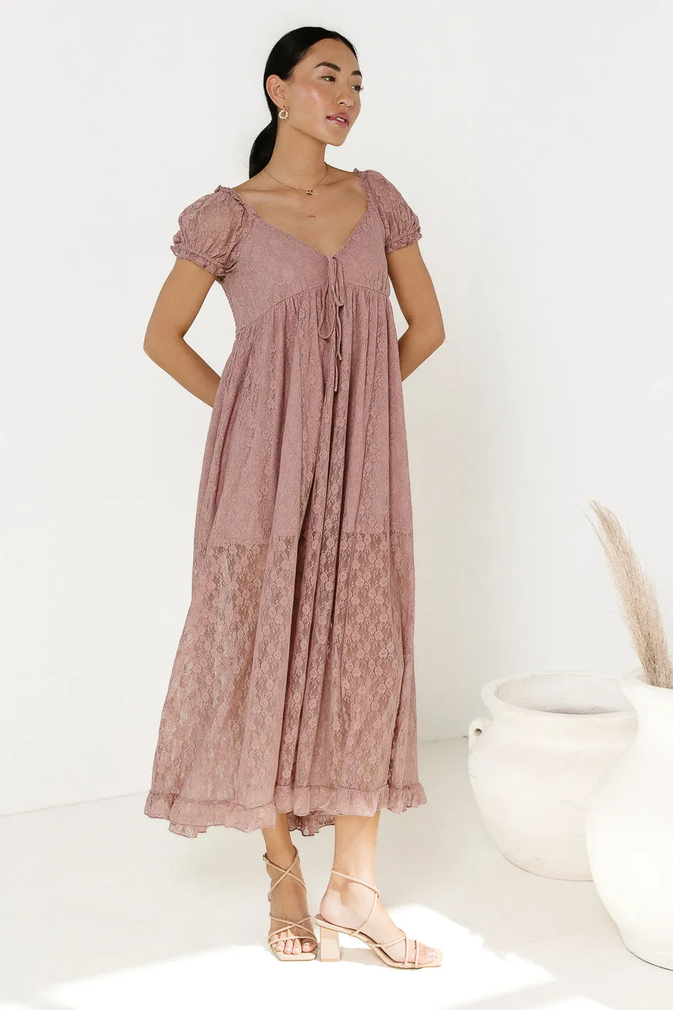 Bailey Lace Dress in Rose FINAL SALE