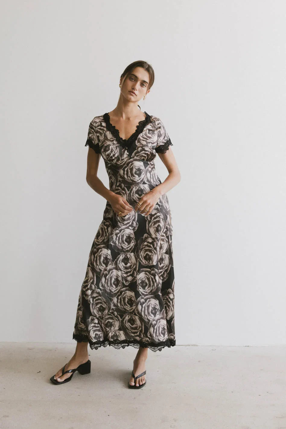 Beatriz Lace Trim Midi Dress FINAL SALE