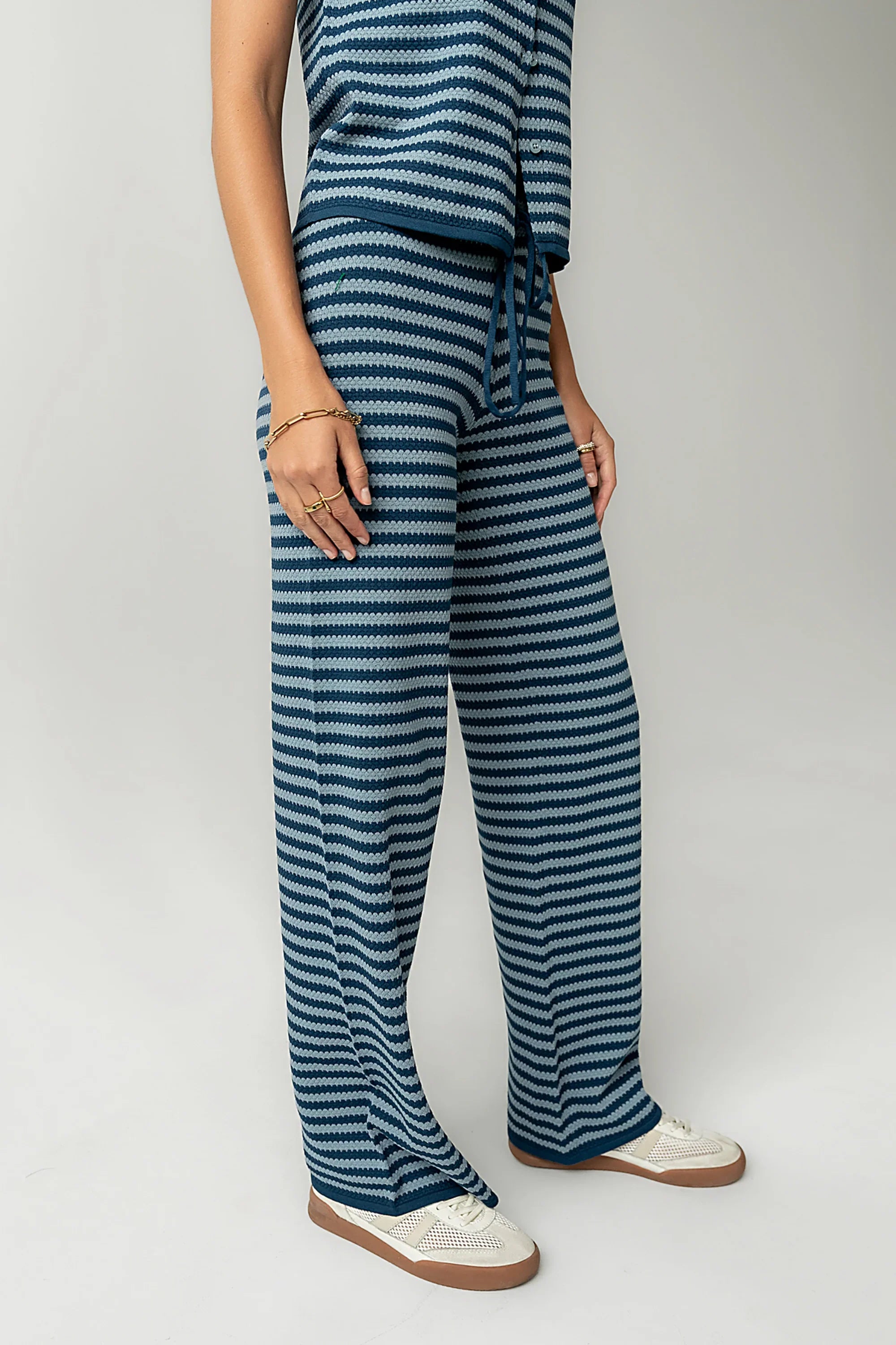 Ireland Striped Wide Leg Pants in Blue FINAL SALE