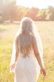 Vintage Tulle With Pearls Short Wedding Veil
