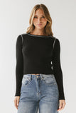 Russel Ribbed Sweater in Black FINAL SALE