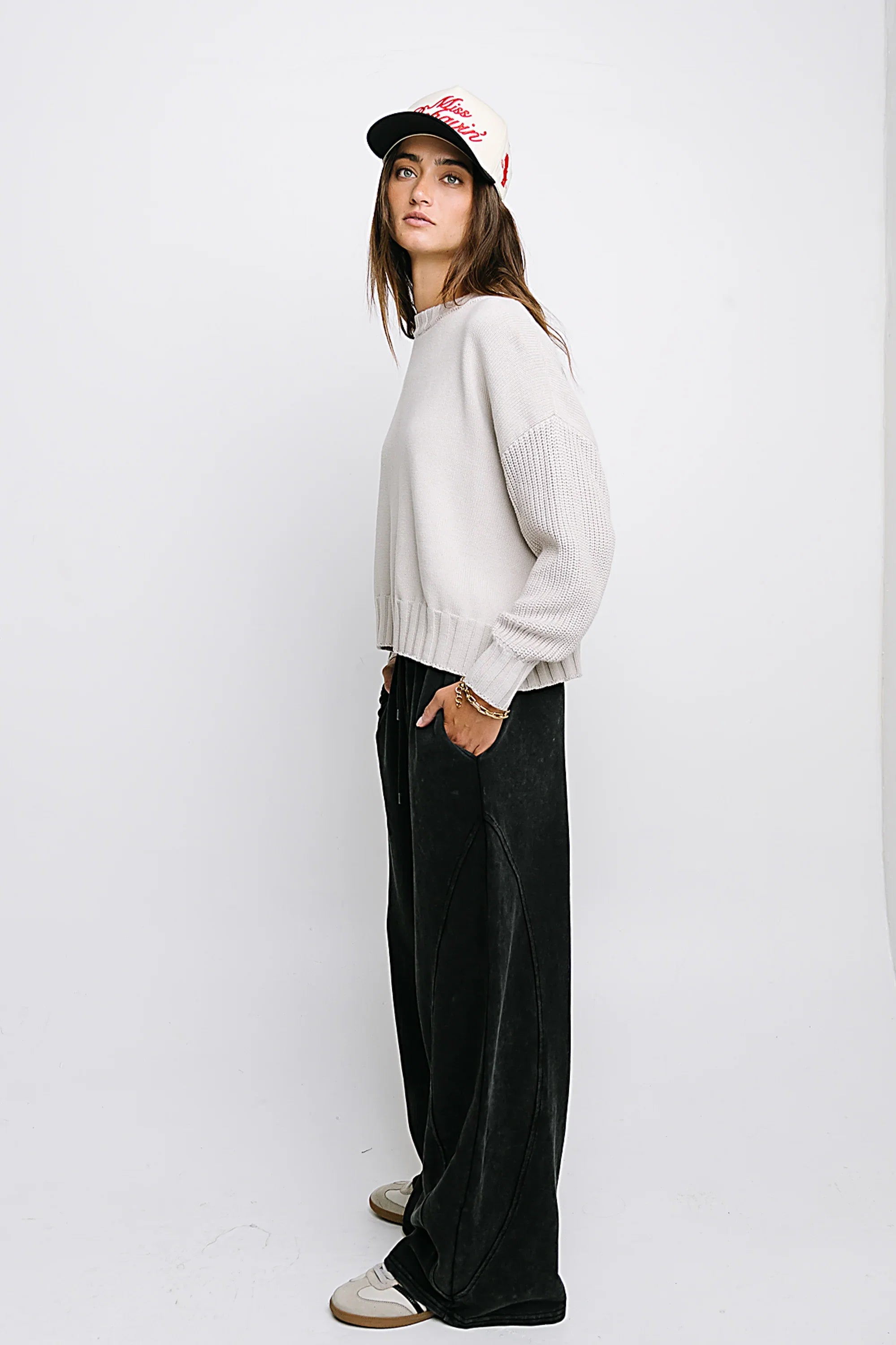 Payton Knit Sweater in Bone FINAL SALE