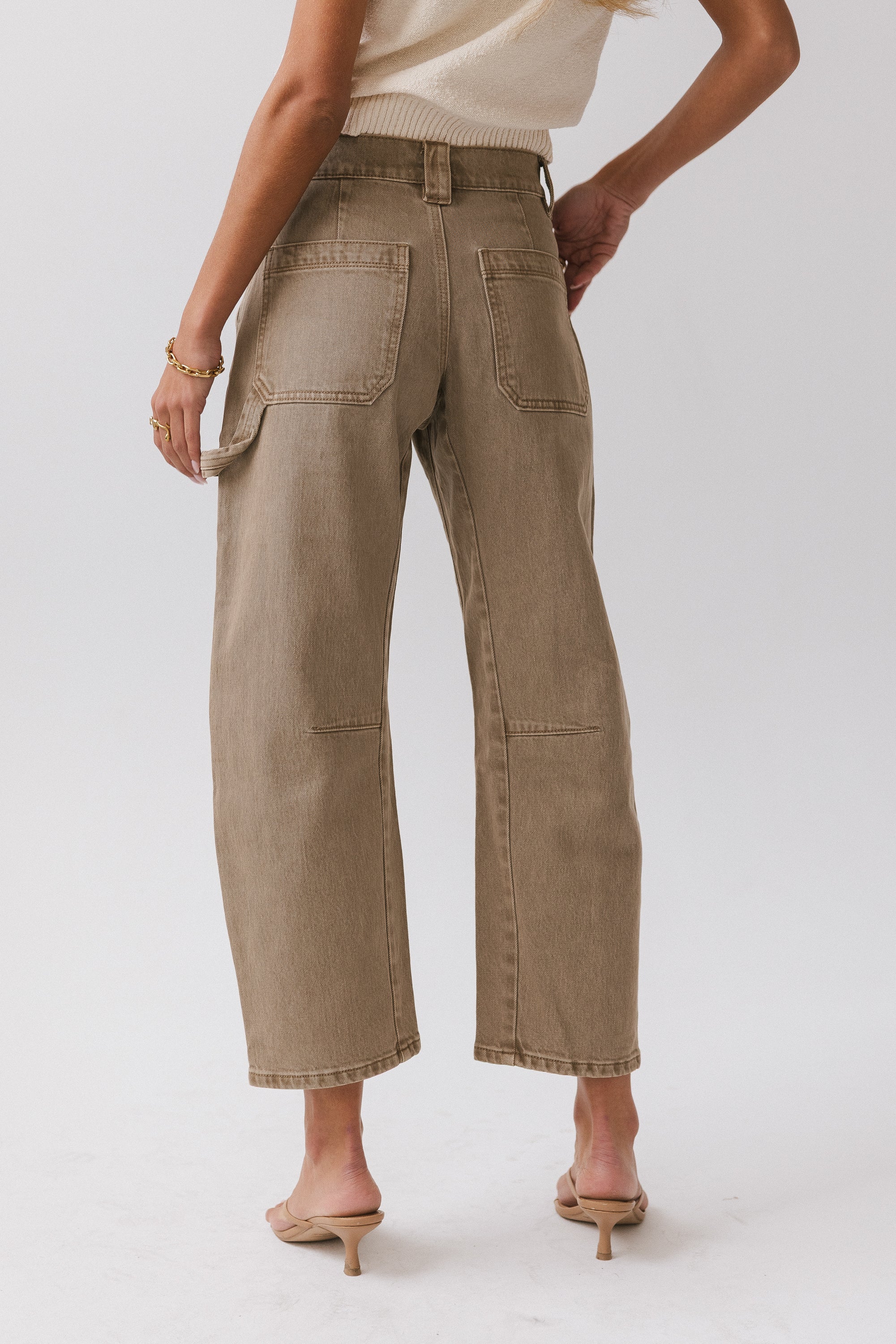 Scottie Barrel Jeans in Tan FINAL SALE