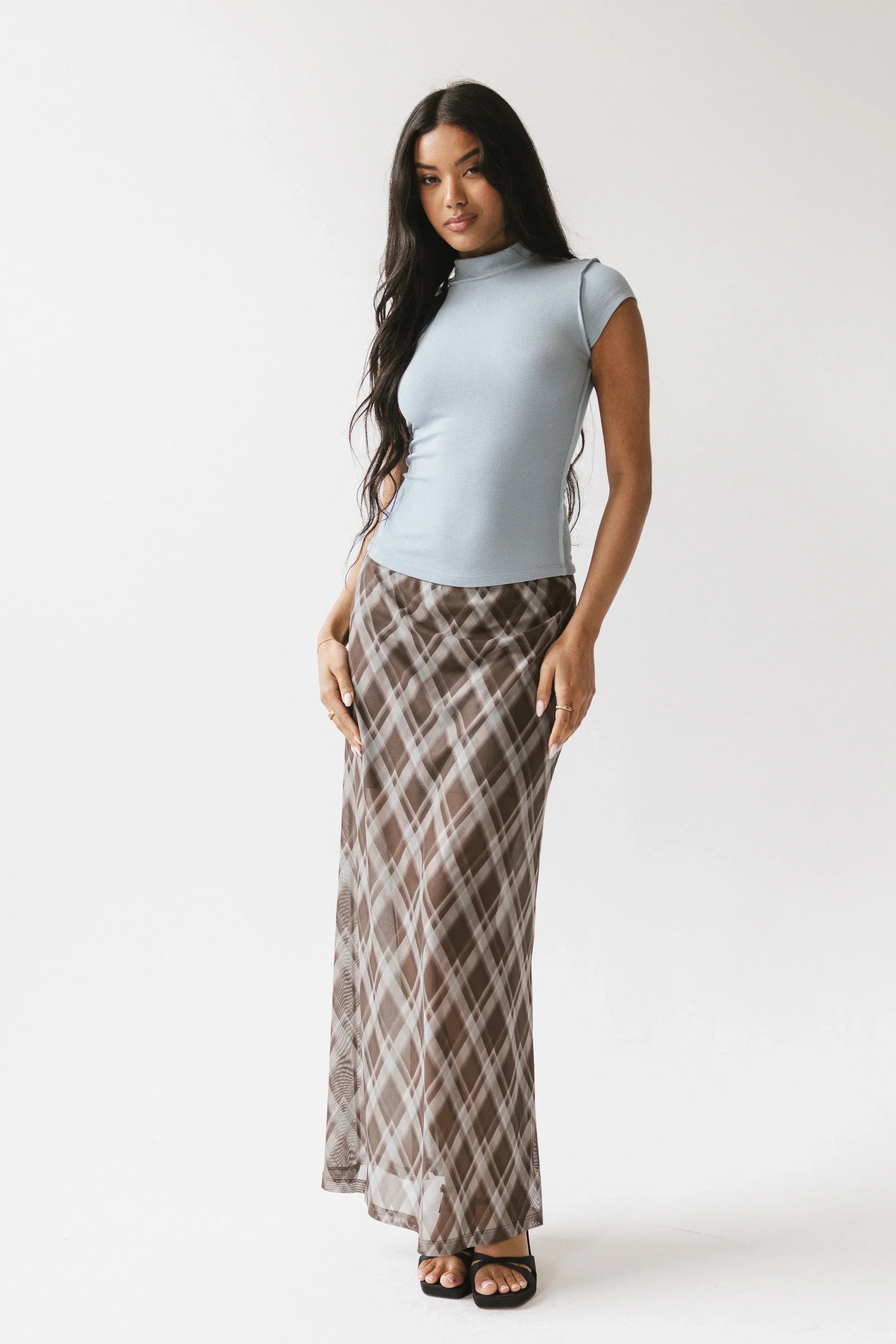 Cecily Plaid Midi Skirt FINAL SALE