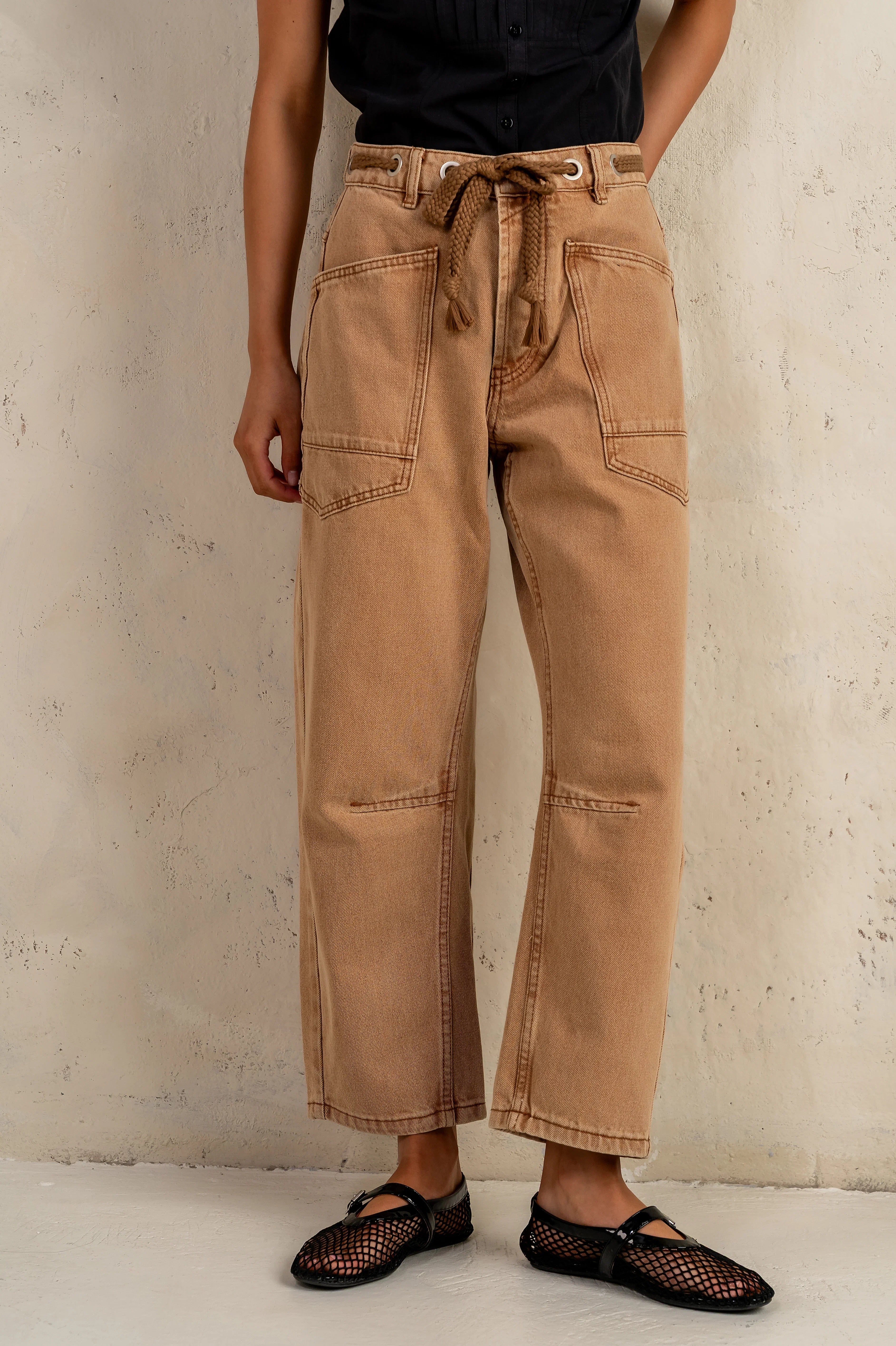 Jocelyn Barrel Jeans in Rust FINAL SALE