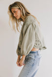 Violet Embroidered Blouse in Sage FINAL SALE