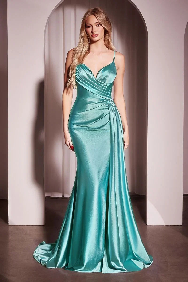 Brooklyn Gown Satin Fit Flare Formal Evening Dress