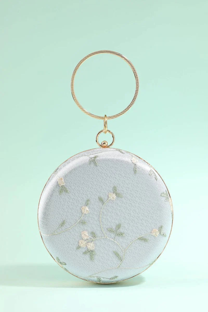 White Embroidery Handbag