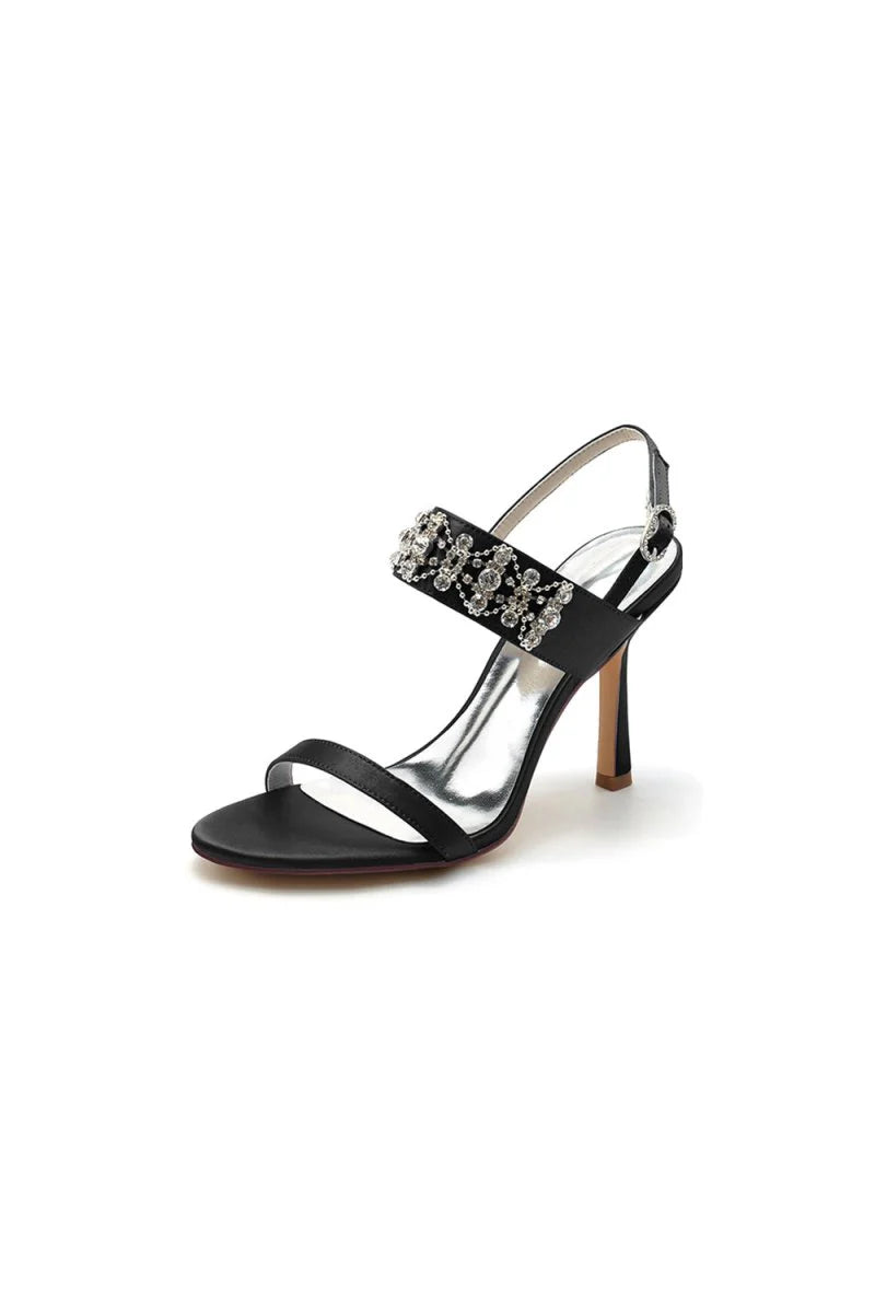 Rhinestone Beaded Ankle Straps Party Shoes