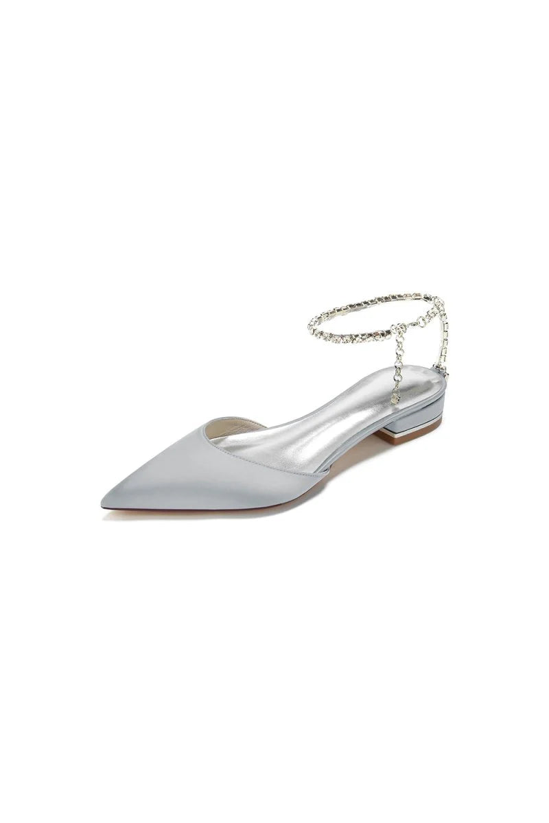 Crystal Strap Cocktail Pointed Toe Flats