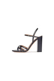 Party Peep Toe Chunky Heel Evening Shoes With Buckle Ankle Strap