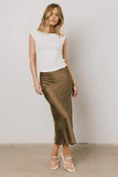 Ellie Floral Maxi Skirt in Olive FINAL SALE