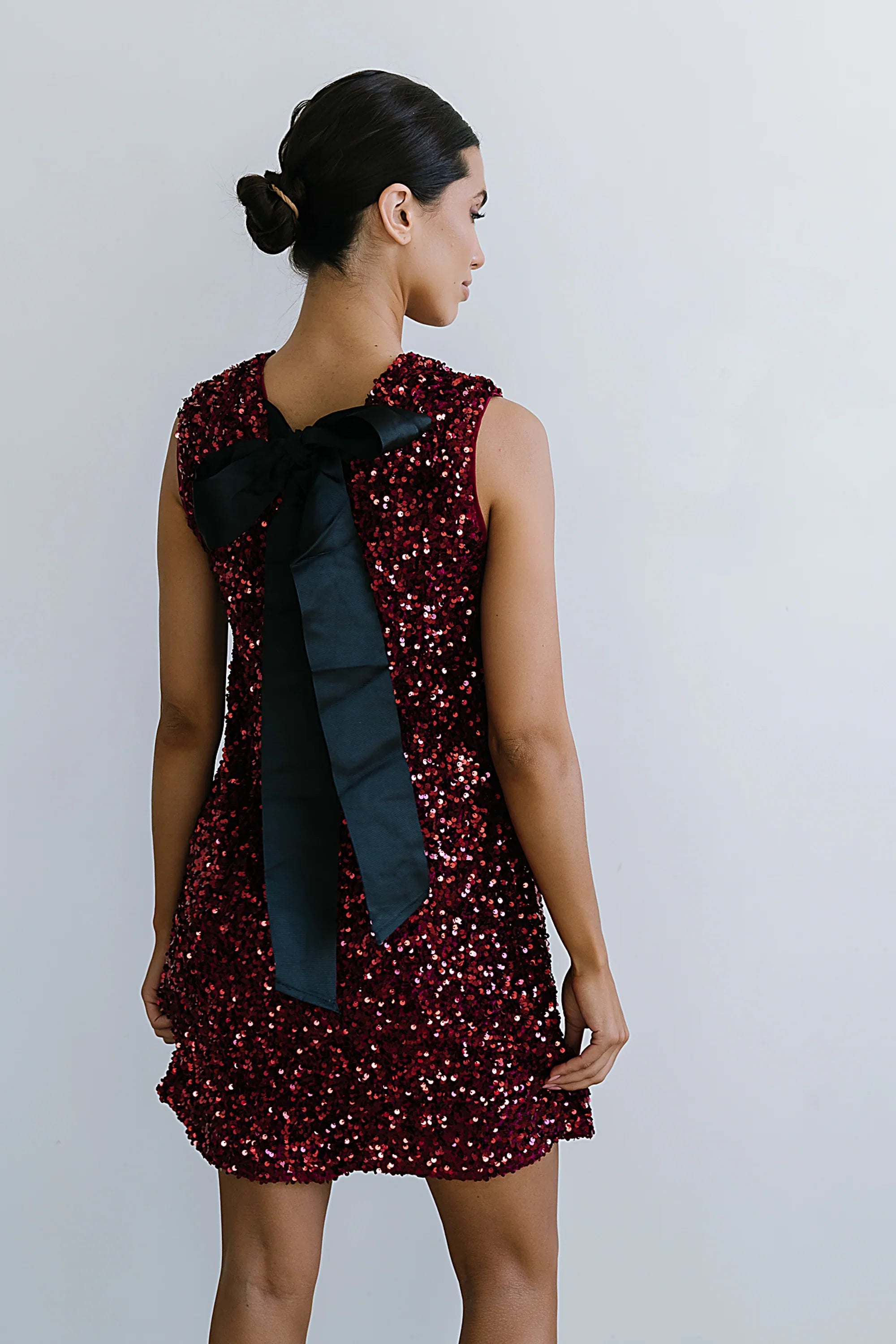 Bessie Sequin Mini Dress in Burgundy FINAL SALE