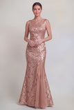 Blush Jacquard Mermaid Mother of the Bride Dress