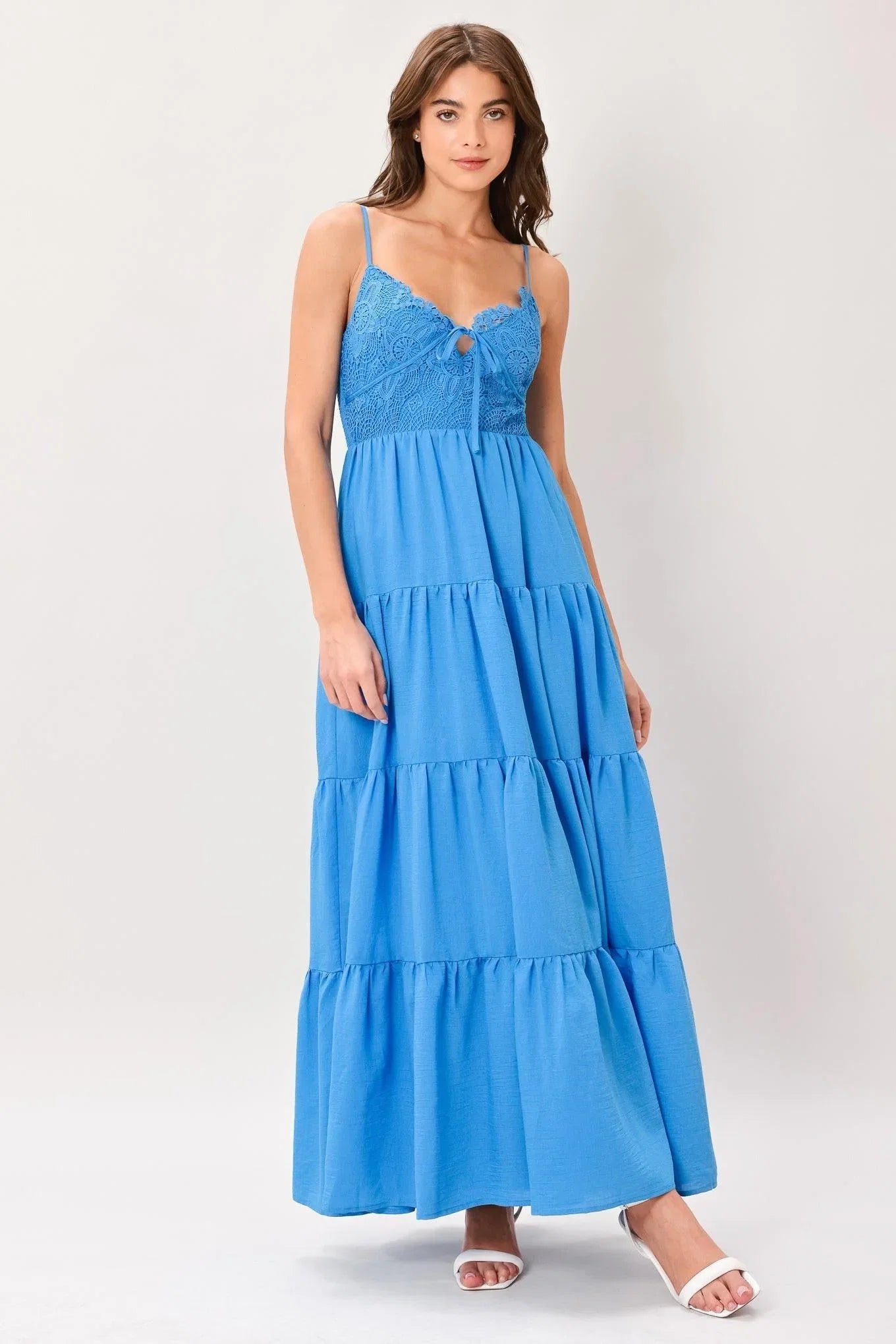 GOLDEN HOUR LACE BODICE MAXI DRESS