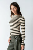 Waldorf Striped Top in Olive
