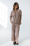 Hailey Striped Baggy Pants in Mauve