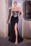 Carissa Gown Sparkling Strapless Corset Evening Dress