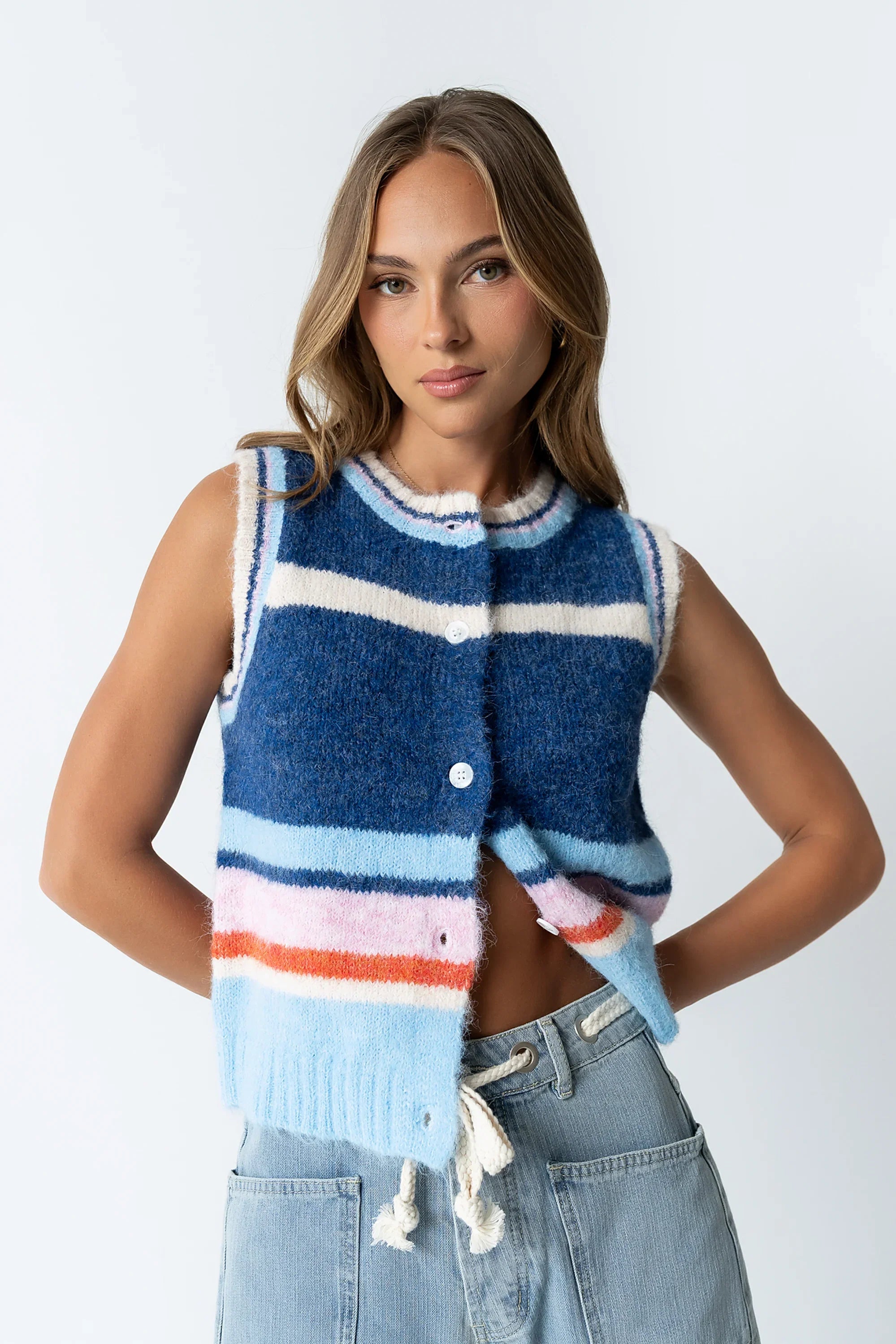 Roxie Striped Sweater Vest